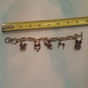 Charm Bracelet Burgundy and Gold